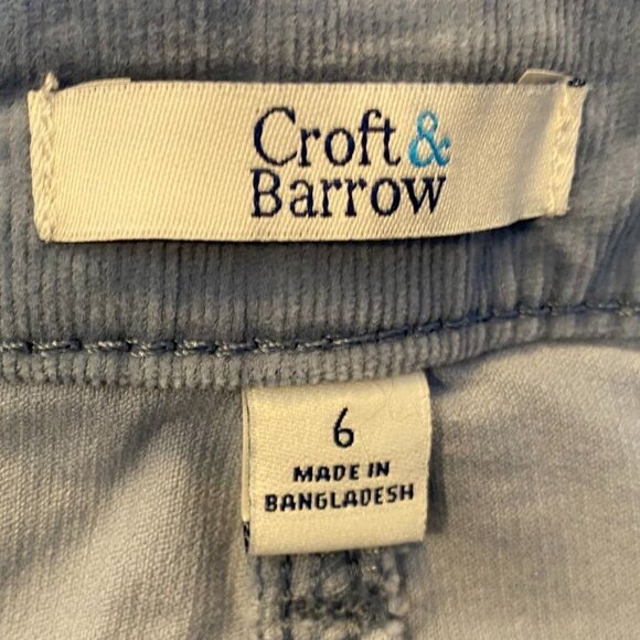 Croft & Barrow Womens Pants Size 6 Corduroy Straight Leg Casual Blue Stretch - Picture 3 of 12